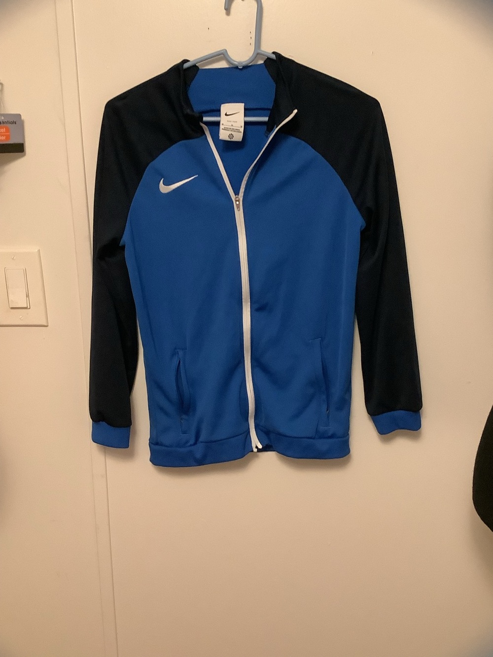 Nike Blue and Black Dri-FIT Zip Jacket with White Trim